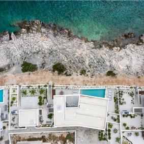 3 x 5 bedroom seafront villa with heated infinity pool near Rogoznica, sleeps 10